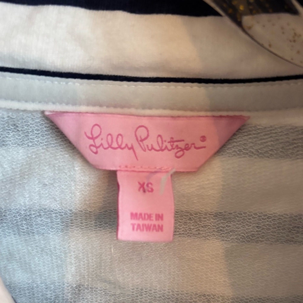 Lilly Pulitzer striped & floral pullover size XS preppy Resortwear - Picture 3 of 4